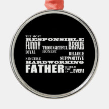 Best & Greatest Fathers & Dads Qualities of a Man Christmas Ornaments