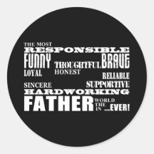 Best & Greatest Fathers & Dads Qualities of a Man Sticker