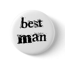 Best Man Black Text Pin