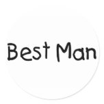 Best Man (Blk) Round Stickers