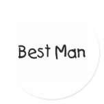 Best Man (Blk) Round Stickers