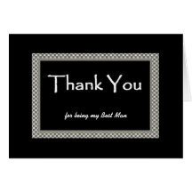 BEST MAN Chequerboard Wedding THANK YOU Card