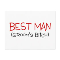 Best Man Grooms Bitch Postcard