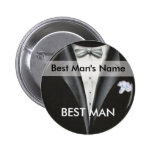 Best Man Name Tag Button