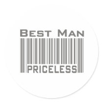 Best Man Priceless Round Sticker