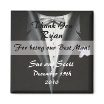 Best Man Thank You Magnet Template - Tuxedo