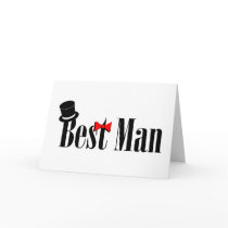 Best Man Top Hat Greeting Cards