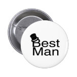 Best Man Top Hat Pinback Button