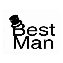 Best Man Top Hat Postcards