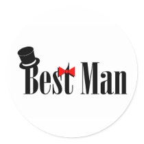 Best Man Top Hat Stickers