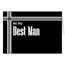BEST MAN Wedding Invitation with Stripes Card