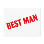 Best Man Wedding Red Postcard