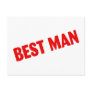 Best Man Wedding Red Postcard