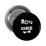 Best Man White on Black Pins