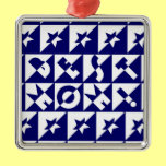 Best Mom Blue with White Pattern Stars Ornament ornaments