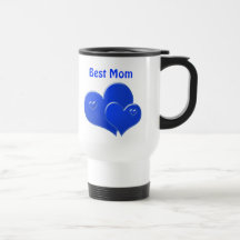 Best Mum, blue hearts Mug