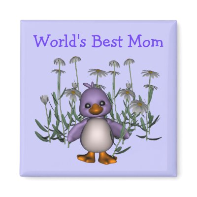 Best Mum Cute Bird Daisies Flower Magnet by SmilinEyesTreasures