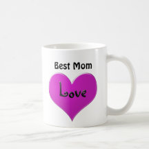 Best Mum, LOVE, pink heart Coffee Mug
