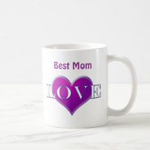 Best Mum, LOVE, purple heart Coffee Mugs
