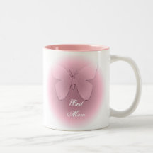 Best Mum, pink butterfly Mug