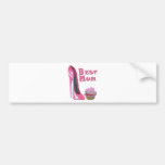 Best Mum Pink Stiletto Shoe and Pink Cupcake Gifts Bumper Sticker