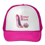 Best Mum Pink Stiletto Shoe and Pink Cupcake Gifts Hats