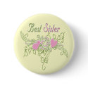 Best Sister Swirling Hearts buttons