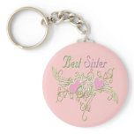 Best Sister Swirling Hearts Keychains