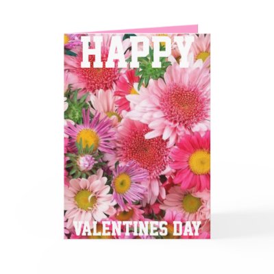BEST VALENTINES DAY GREETING CARDS - PINK FLOWERS by libertydogmerch