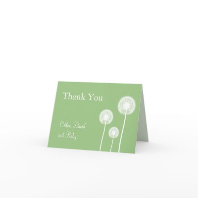 Best Wishes! Baby Shower Thank You Card (green) by prettyfancyinvites