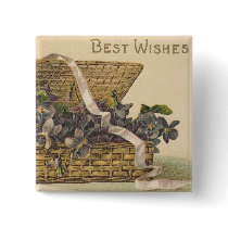 Best Wishes Basket of Flowers Pin