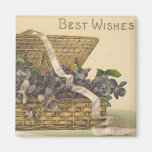 Best Wishes Basket of Flowers Magnets