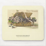 Best Wishes Basket of Flowers Mouse Pad