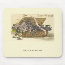 Best Wishes Basket of Flowers Mouse Pad