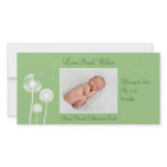 Best Wishes !!! Birth Announcement 2 (green) photo cards