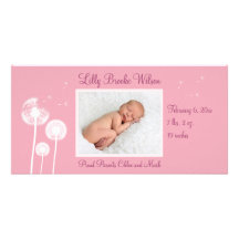 Best Wishes !!! Birth Announcement 2 (pink) Personalised Photo Card