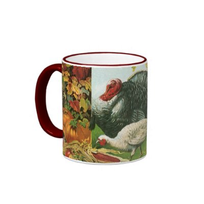Best Wishes for a Happy Thanksgiving, Turkeys Coffee Mug by YesterdayCafe