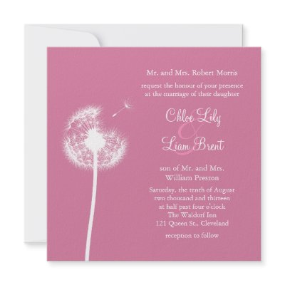 Best Wishes! Wedding Invitation (fuchsia) by prettyfancyinvites