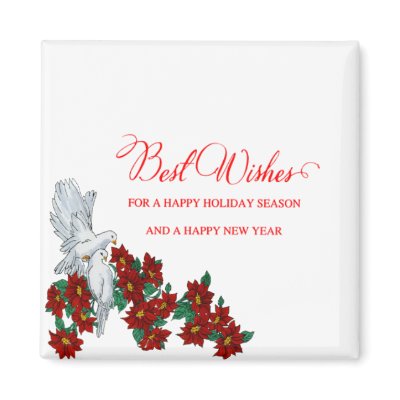 Best Wishes, Xmas Doves 1 Fridge Magnets by CaringHearts