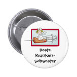 Beste Krankenschwester - Humorous Cartoon Nurse Pins