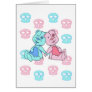 Bestest Best pink blue skulls Greeting Cards
