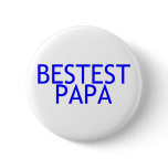 Bestest Papa Blue Pinback Button