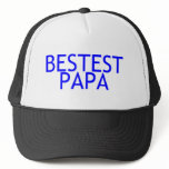 Bestest Papa Blue Mesh Hats