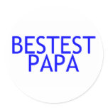 Bestest Papa Blue Stickers