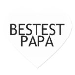 Bestest Papa Heart Stickers