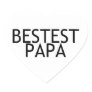 Bestest Papa Heart Stickers