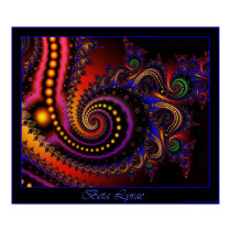 Beta Lyrae poster - blue border posters