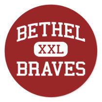 Bethel - Braves - High - Spanaway Washington Round Stickers