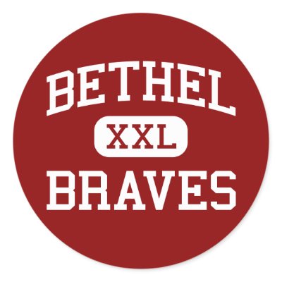 Bethel - Braves - High - Spanaway Washington Round Stickers by customteamsportswear