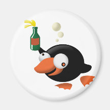 Betrunkener Pinguin Kühlschrankmagnet